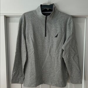 Nautica Heather Gray Half-Zip Sweater